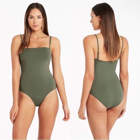 SEA LEVEL NWT High Leg Bandeau One Piece
Swimsuit in Khaki Size 6 - Picture 4 of 10